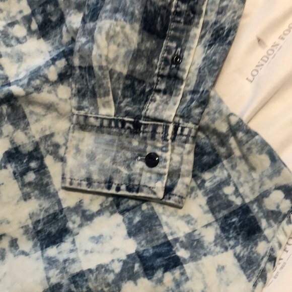 Lazer button up bleach checkered style size medium mens - Picture 3 of 5